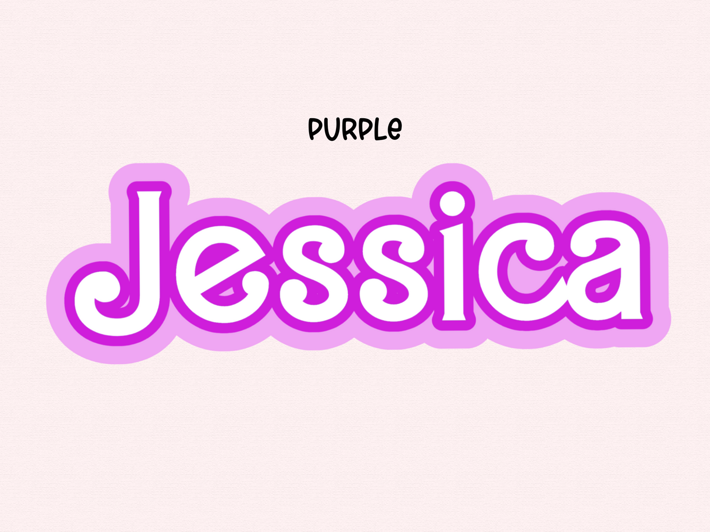 Barbie Inspired Personalized Name Sticker. Ships next Day. Size, Material, and Color options.