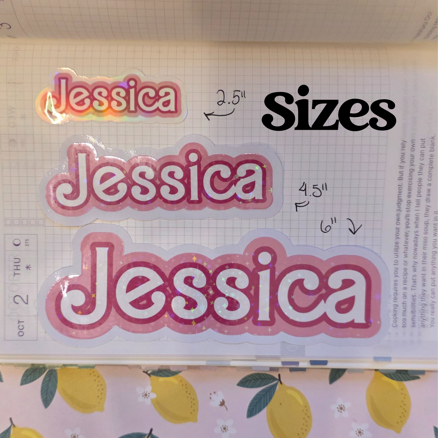 Barbie Inspired Personalized Name Sticker. Ships next Day. Size, Material, and Color options.