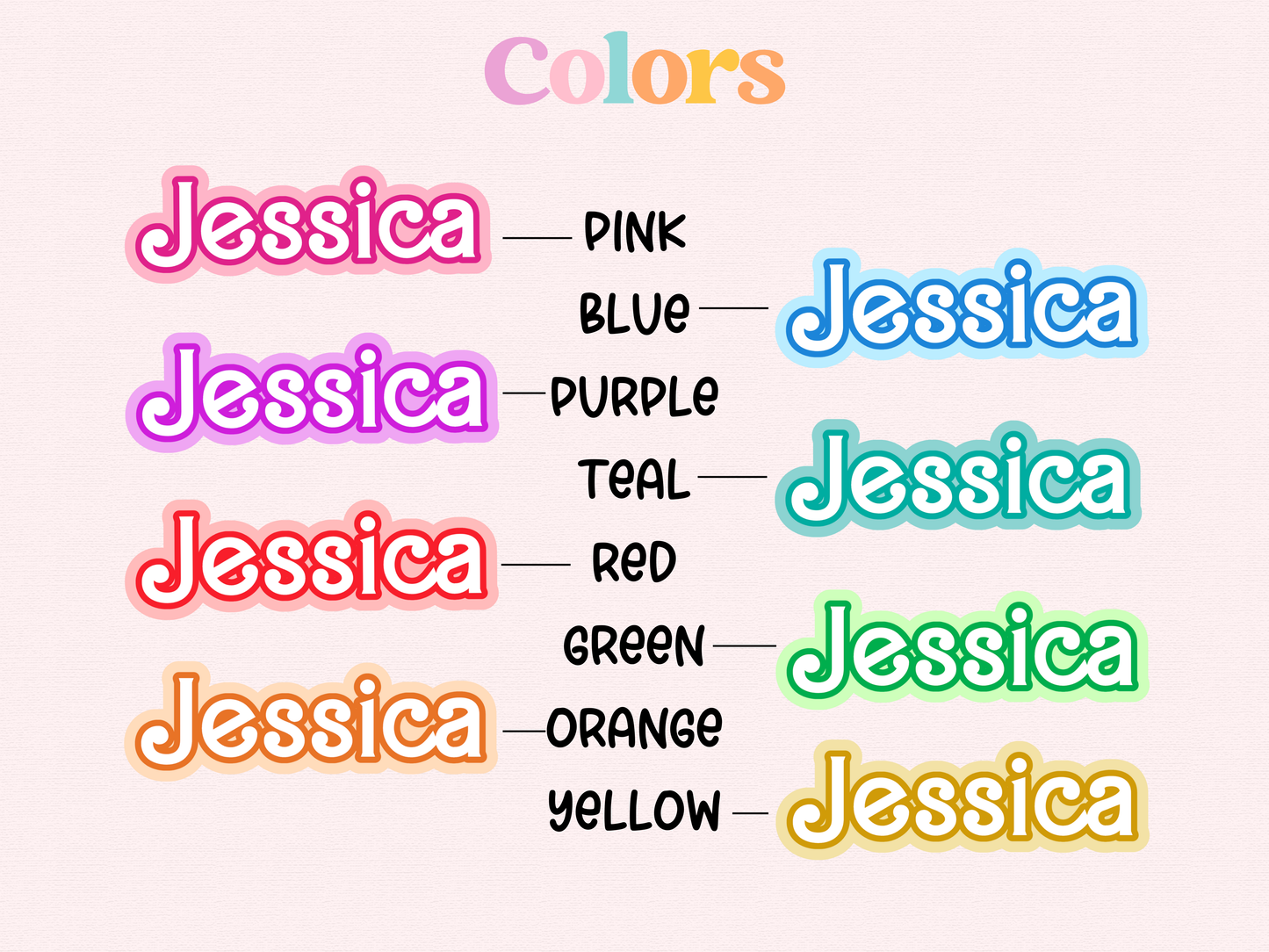 Barbie Inspired Personalized Name Sticker. Ships next Day. Size, Material, and Color options.