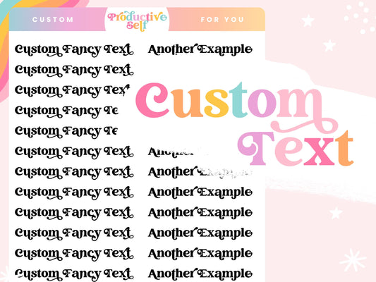 Custom Text Functional Planner Sticker with Personalized Script