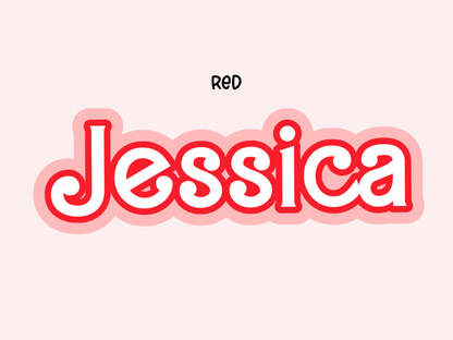 Barbie Inspired Personalized Name Sticker. Ships next Day. Size, Material, and Color options.