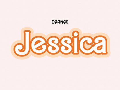 Barbie Inspired Personalized Name Sticker. Ships next Day. Size, Material, and Color options.