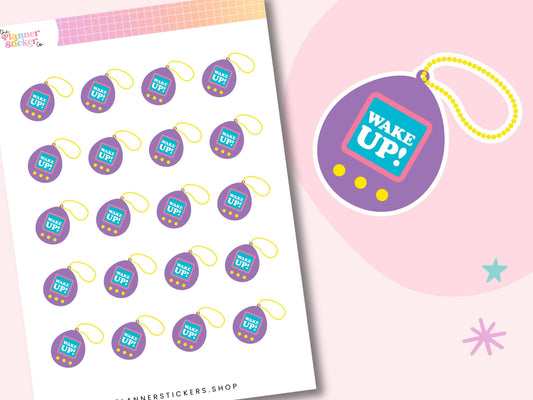 Tamagotchi Alert Sticker Sheet 90s Nostalgia Y2K Aesthetic Retro Tech. Ships Next Day.