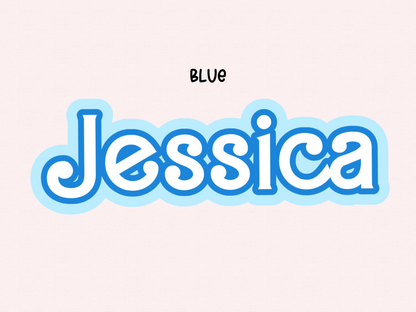 Barbie Inspired Personalized Name Sticker. Ships next Day. Size, Material, and Color options.